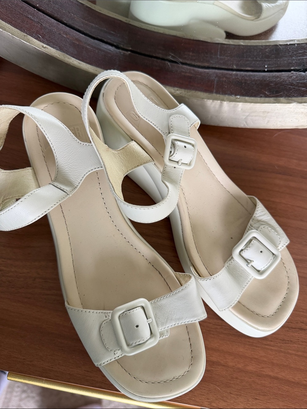 Camper brand White Platform Slingback Sandals - Comfortable Casual Women’s Shoes